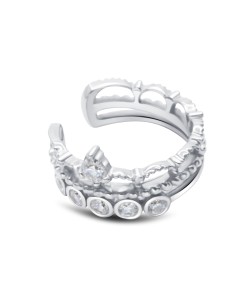 Beautiful CZ Silver Ear Cuff EC-1252